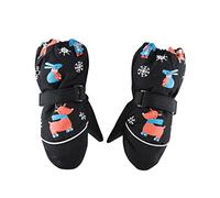 Guanti da sci per bambini caldi per attività all'aria aperta, guanti da neve spessi per bambini, giocattolo sessuale da donna, estremamente (nero, 5-8 anni)