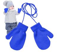 Guanti da sci per bambini, guanti elasticizzati lavorati a maglia con cordino, caldi invernali, morbidi guanti lavorati a maglia per interni ed esterni