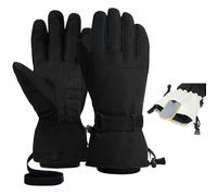 Guanti Da Sci PRO Con Tutore Polso Supporto Protezione, Guanti Termici Impermeabili Con Touchscreen Per Sci Snowboard (Nero,XL)