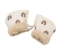 Guanti da scooter, antivento, foderati in peluche, anti-gelo, motivo arcobaleno, per inverno e freddo