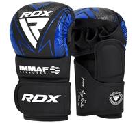 Guanti da Sparring e Grappling RDX Approvati IMMAF, Design Ibrido di Grado Professionale per Livello Competitivo e Allenamento, Palmo Aperto e Ventilato, Cinghie da Polso Regolabili, Arti Marziali