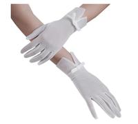 Guanti Da Sposa Guanti da sposa bianchi da sposa squisiti Guanti da polso con punta delle dita e fiocco in rete elastica for donne, for concorsi e balli