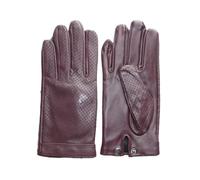 Guanti da uomo in pelle touch screen a rete cava traspirante sottile seta moto equitazione e guida guanti bordeaux 10.5