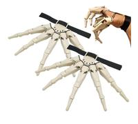 Guanti di estensione delle dita - 2 di dita artigli di scheletro spaventosi per Halloween | Artide diavoli indossabili simili a osso, accessorio per costumi a mano scheletro per cosplay, casa stre