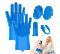 Guanti di lavaggio per animali domestici - Spazzolino da denti in silicone per cani - Spazzola per la cura del | Guanti per la cura dei | Guanti per la cura degli animali domestici per il