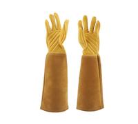 Guanti di potatura rosa, lunghi guanti da giardinaggio in pelle per uomini e donne, strumenti da giardino per giardiniere, lavoro da cortile (Giallo)