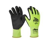 Guanti di protezione FLEX - con polsino giallo - taglia 08 - verde fluo/nero - U