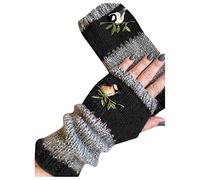 Guanti Donna Invernali a Maglia con Ricami Eleganti Morbidi e Caldi Perfetti per l'Inverno Stile Raffinato per Donne che Amano i Dettagli Ricamati nei loro Accessori
