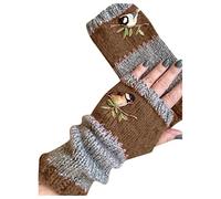 Guanti Donna Invernali a Maglia con Ricami Eleganti Morbidi e Caldi Perfetti per l'Inverno Stile Raffinato per Donne che Amano i Dettagli Ricamati nei loro Accessori