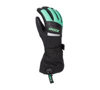 Klim Radiate Gauntlet Guanti da motoslitta da donna, nero-verde, taglia S per donne