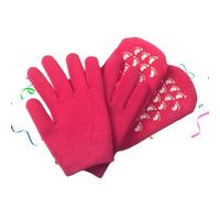 Guanti e Calze Spa in Cotone con Gel, per Mani e Piedi | Idratanti e Lenitivi, per Pelle Secca e Screpolata, Set Due Pezzi, Colore Rosa