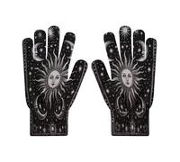 Guanti E Spessi A Dita Intere - Stile Fantasy Art Guanti E Antifreddo A Cinque Dita In Maglia, Guantis In Maglia Touch Screen Design Sole E Luna Celesti Guantis Per Ciclismo