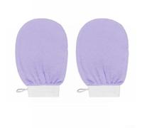 Guanti esfolianti da bagno stile hammam marocchino, 1 o 2 pezzi, per la rimozione delle cellule morte e la disintossicazione della pelle, realizzati in rayon naturale degradabile (2 pezzi, viola