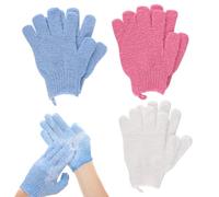 Guanti esfolianti | Guanti da doccia in bambù | 6 guanti esfolianti da bagno e corpo | Scrub via i peli incarniti e la pelle morta per doccia, spa, massaggi e rimozione delle cellule morte della pelle