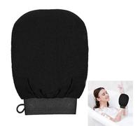 Guanti esfolianti, guanti neri per rimuovere la pelle morta dal corpo profondo, in fibra per la doccia, guanti da bagno per donne e uomini, (nero)