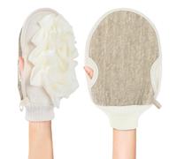 Guanti Esfolianti per Il Bagno, 2 In 1 Scrubber per il Corpo Esfoliante in Spugna di Luffa, Spugna Esfoliante Corpo Guanto, Spugna di Loofah per Doccia, Guanto Scrub Corpo per la Pulizia Della Pelle