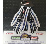 Guanti Estivi Moto Scooter Cross Strada JolliSport JS Ghost Nero Bianco Blu