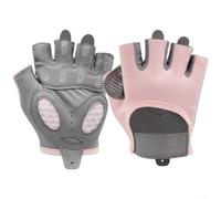 Guanti fitness a metà dita costruiti con silicone e nylon per una maggiore durata e ventilazione durante gli esercizi ad alta intensità (rosa, M 18-19,5 cm)
