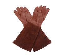 Guanti for potatura in cuoio di cactus in pelle a prova spina a manica lunga a giardinaggio for uomo e donna(Brown,L)