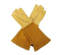 Guanti for potatura in cuoio di cactus in pelle a prova spina a manica lunga a giardinaggio for uomo e donna(Yellow,Small)