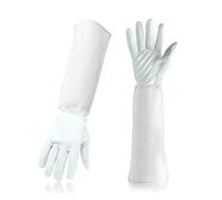 Guanti for potatura rosa for uomo e donna da giardinaggio a prova di spine lunghi, in pelle suino traspirante, miglior giardino regali strumenti for giardiniere(WHITE sheepskin)