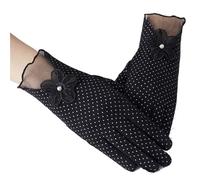 Guanti for protezione solare Donna Estate Tempo libero Parasole in cotone elasticizzato Breve libro for equitazione all'aperto Guida antiscivolo Per i Viaggi, il Golf e la Corsa(Black B)