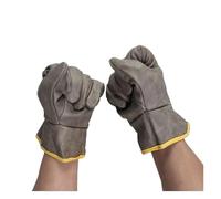 Guanti for saldatura in pelle Forniture for saldatore Utensili ignifughi resistenti al calore grigi all'usura sicuri sul posto di lavoro