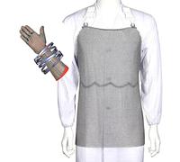 guanti, Grembiule in acciaio inossidabile, guanti antitaglio e grembiuli in metallo, sicurezza alimentare, for cucina domestica, fabbrica, officina(Gloves s,60X80cm)