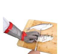 guanti， Guanti antitaglio, guanti in acciaio inossidabile for taglio e uccisione di carne, sicuri for uso alimentare(Arm 8cm,1PCS/M)
