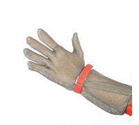 guanti， Guanti antitaglio, guanti resistenti al taglio con braccia estese, cinturino regolabile, guanti da cuoco, macellaio, falegnameria, sicurezza, maglia di ferro(Arm 15cm,1PCS/XS)