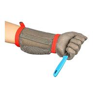 guanti, Guanti antitaglio, guanti resistenti al taglio con braccia estese, guanti in maglia metallica for alimenti, adatti for tagliare la carne in cucina(Arm 22cm,1PCS/L)
