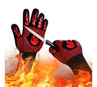 Guanti ignifughi per barbecue, resistenti al taglio alla griglia, resistenti al calore fino a 800 °C, guanti da forno in silicone antiscivolo, guanti da cucina sicuri per forno, barbecue, cucina,