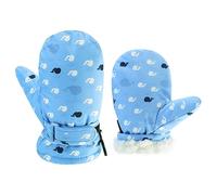 Guanti impermeabili per bambini in pile foderati per neonati e ragazze, guanti caldi invernali per bambini da neve infantile guanto da sci per 3M-5T, Piccola balena, 3-12 meses niente pollice