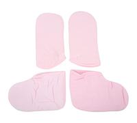 Guanti in cera di paraffina isolati per la cura delle mani, trattamento SPA, colore rosa