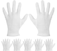 Guanti in cotone bianco per ispezione gioielli monete 6 paia