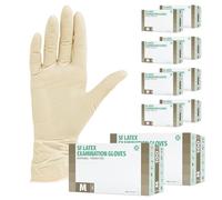 Guanti in lattice 1000 pezzi 10 scatole (M, Bianchi), guanti usa e getta, senza polvere, per la pulizia e la cucina, medico, non sterile