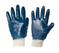 Guanti in NBR blu PROFESSIONALI in cotone totalmete spalmato e polso in maglia - TAGLIA 10 (XL) - SET DA 5 PAIA