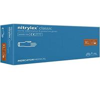 Nitrylex MERCATOR MEDICAL Guanti in nitrile azzurri CLASSIC, taglia: L - 100 pezzi, monouso, privi di rivestimento polvere, testurizzati sulla punta delle dita, senza lattice