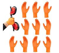 Guanti In Nitrile | Guanti Industriali Arancioni In Materiale Nitrilico | Guanti Antistrappo Robusti Sicurezza Arancione con Superficie per Settore Automobilistico Industriale e Uso Domestico