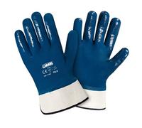 Guanti in nitrile Heavy-Duty 9 con palmo e dorso ricoperti manicotto tela. NBR