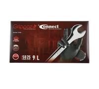 Connect Grippaz Grande Nera Nitrile Guanti Scatola 50pc/25 Coppie 37306