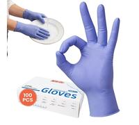 Guanti In Nitrile Resistenti 100 Pezzi | Azzurro Ghiaccio | Robusti, Impermeabili, Antiscivolo | Per Cucina, Pulizie, Giardinaggio, Cucina Domestica, Lavaggio Stoviglie E Lavori Edili | Guanti Usa E G