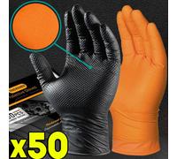 Guanti in nitrile resistenti Guanti monouso da giardino per meccanico extra spesso da 8 ml con impugnatura strutturata Guanti da lavoro di sicurezza antiscivolo