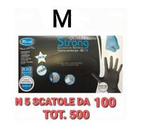 Guanti in nitrile strong Neri Ro.ial. conf.5x100 Tot 500 guanti monouso Taglia M