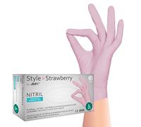 Guanti in nitrile STYLE. S Strawberry senza polvere 100 pezzi
