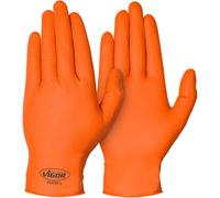 Guanti in nitrile ViGOR V6436-L confezione da 100 pezzi, antiscivolo anche quando si maneggiano olio, grasso, sostanze chimiche e sporco, guanti per touchscreen, colore: arancione, taglia 9 (L)