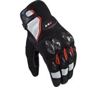LS2 Spark II Air Guanti da moto in rete, nero-bianco-rosso, taglia S per maschi