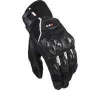 LS2 Spark II Leather Guanti Moto traforati, nero-bianco, taglia L per maschi