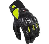 LS2 Spark II Leather Guanti Moto traforati, nero-giallo, taglia 2XL per maschi