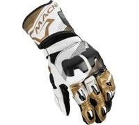 Macna Powertrack 2.0 Guanti da moto, nero-bianco-oro, taglia XL per maschi
